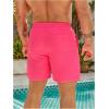 imageSweatyRocks Mens Drawstring Waist Swim Trunks Solid Bathing Suits Shorts with PocketsHot Pink