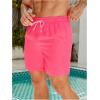 imageSweatyRocks Mens Drawstring Waist Swim Trunks Solid Bathing Suits Shorts with PocketsHot Pink