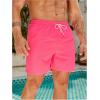 imageSweatyRocks Mens Drawstring Waist Swim Trunks Solid Bathing Suits Shorts with PocketsHot Pink