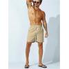 imageSweatyRocks Mens Drawstring Waist Swim Trunks Solid Bathing Suits Shorts with PocketsKhaki