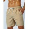 imageSweatyRocks Mens Drawstring Waist Swim Trunks Solid Bathing Suits Shorts with PocketsKhaki