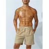 imageSweatyRocks Mens Drawstring Waist Swim Trunks Solid Bathing Suits Shorts with PocketsKhaki