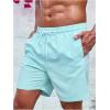 imageSweatyRocks Mens Drawstring Waist Swim Trunks Solid Bathing Suits Shorts with PocketsLight Blue