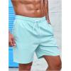 imageSweatyRocks Mens Drawstring Waist Swim Trunks Solid Bathing Suits Shorts with PocketsLight Blue