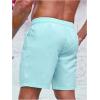 imageSweatyRocks Mens Drawstring Waist Swim Trunks Solid Bathing Suits Shorts with PocketsLight Blue