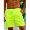 imageSweatyRocks Mens Drawstring Waist Swim Trunks Solid Bathing Suits Shorts with PocketsLime Green