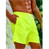 imageSweatyRocks Mens Drawstring Waist Swim Trunks Solid Bathing Suits Shorts with PocketsLime Green