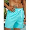 imageSweatyRocks Mens Drawstring Waist Swim Trunks Solid Bathing Suits Shorts with PocketsMint Blue