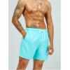 imageSweatyRocks Mens Drawstring Waist Swim Trunks Solid Bathing Suits Shorts with PocketsMint Blue