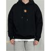 imageSweatyRocks Mens Hoodies Letter Graphic Print Long Sleeve Hooded Pullover Sweatshirts with PocketBlack