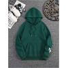 imageSweatyRocks Mens Hoodies Letter Graphic Print Long Sleeve Hooded Pullover Sweatshirts with PocketDark Green