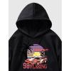 imageSweatyRocks Mens Hoodies Letter Graphic Print Long Sleeve Hooded Pullover Sweatshirts with PocketGraphic Black