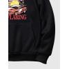 imageSweatyRocks Mens Hoodies Letter Graphic Print Long Sleeve Hooded Pullover Sweatshirts with PocketGraphic Black