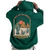 imageSweatyRocks Mens Hoodies Letter Graphic Print Long Sleeve Hooded Pullover Sweatshirts with PocketGreen