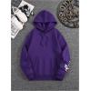 imageSweatyRocks Mens Hoodies Letter Graphic Print Long Sleeve Hooded Pullover Sweatshirts with PocketPurple