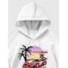 imageSweatyRocks Mens Hoodies Letter Graphic Print Long Sleeve Hooded Pullover Sweatshirts with PocketWhite