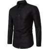 imageSweatyRocks Mens Long Sleeve Button Down Collared Plaid Shirts Casual Work TopsBlack