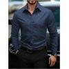 imageSweatyRocks Mens Long Sleeve Button Down Collared Plaid Shirts Casual Work TopsBlue