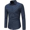 imageSweatyRocks Mens Long Sleeve Button Down Collared Plaid Shirts Casual Work TopsBlue