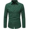 imageSweatyRocks Mens Long Sleeve Button Down Collared Plaid Shirts Casual Work TopsDark Green