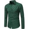 imageSweatyRocks Mens Long Sleeve Button Down Collared Plaid Shirts Casual Work TopsDark Green