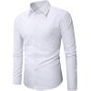 imageSweatyRocks Mens Long Sleeve Button Down Collared Plaid Shirts Casual Work TopsWhite