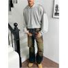 imageSweatyRocks Mens Sheer Fishnet Hoodies Long Sleeve Drop Shoulder Oversized SweatshirtsGrey