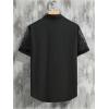 imageSweatyRocks Mens Sheer Floral Lace Button Down Collared Short Sleeve ShirtsBlack
