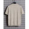 imageSweatyRocks Mens Short Sleeve Collar Sweater Casual Knitted Pullover TopsBeige