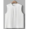 imageSweatyRocks Mens Sleeveless Round Neck Basic Tank Tops Casual Oversized Workout Shirts TopWhite