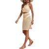 imageSweatyRocks Womens 2 Piece Sleeveless Mesh Swimwear Cover Up Crop Tank Top and Skirt Set BeachwearBeige