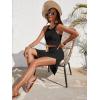 imageSweatyRocks Womens 2 Piece Sleeveless Mesh Swimwear Cover Up Crop Tank Top and Skirt Set BeachwearBlack
