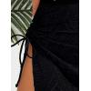 imageSweatyRocks Womens Beachwear Drawstring Tie Side Beach Skirt Split Knitted Swimsuit Cover Up SkirtBlack
