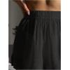 imageSweatyRocks Womens Elastic Waist Sheer Bikini Bottom Split Hem Solid Cover Up Beach ShortsBlack