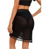 imageSweatyRocks Womens Short Sarongs Beach Wrap Sheer Bikini Wrap Chiffon Cover Ups for SwimwearBlack