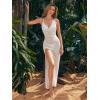imageSweatyRocks Womens Tie Backless Split Thigh Cover Up Maxi Dress Draped Cowl Neck Cami DressesWhite