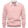 imageSweatyRocks Mens Color Block Collared Sweatshirts Button Front Long Sleeve Pullovers TopsMulticolor