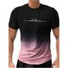imageSweatyRocks Mens Color Block Letter Print TShirt Crew Neck Short Sleeve Summer Tee TopsPink
