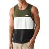 imageSweatyRocks Mens Colorblock Letter Pattern Tank Top Crewneck Sleeveless Casual Tee TopsMulticolor