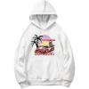imageSweatyRocks Mens Hoodies Letter Graphic Print Long Sleeve Hooded Pullover Sweatshirts with PocketWhite