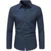 imageSweatyRocks Mens Long Sleeve Button Down Collared Plaid Shirts Casual Work TopsBlue