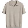 imageSweatyRocks Mens Short Sleeve Collar Sweater Casual Knitted Pullover TopsBeige