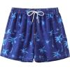 imageSweatyRocks Mens Swim Trunks Tropical Print Drawstring Waist Beach Shorts Mesh Lining Swimwear Bathing Suits with PocketsBlue