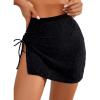 imageSweatyRocks Womens Beachwear Drawstring Tie Side Beach Skirt Split Knitted Swimsuit Cover Up SkirtBlack