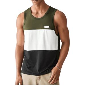 imageSweatyRocks Mens Colorblock Letter Pattern Tank Top Crewneck Sleeveless Casual Tee TopsMulticolor