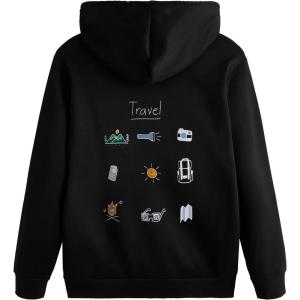 imageSweatyRocks Mens Hoodies Letter Graphic Print Long Sleeve Hooded Pullover Sweatshirts with PocketBlack