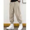 imageSweatyRocks Mens Casual Drawstring Waist Solid Pants Loose Fit Joggers Sweatpants with Slant PocketKhaki