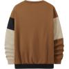 imageSweatyRocks Mens Colorblock Long Sleeve Round Neck Shirt Thermal Pullover SweatshirtBrown