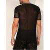 imageSweatyRocks Mens Rhinestone Sheer Mesh Short Sleeve Crew Neck T Shirts Party TopsBlack