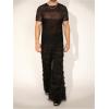 imageSweatyRocks Mens Rhinestone Sheer Mesh Short Sleeve Crew Neck T Shirts Party TopsBlack